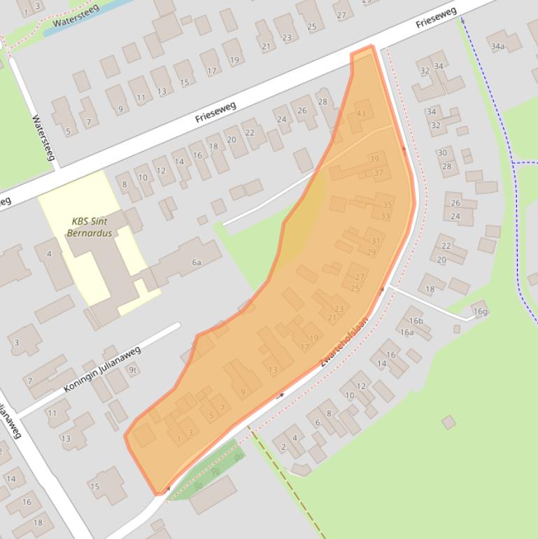 Kaart van postcodegebied 8375AE.