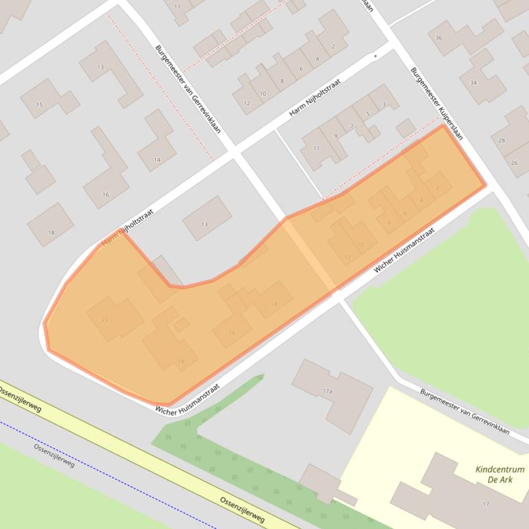 Kaart van postcodegebied 8375BR.