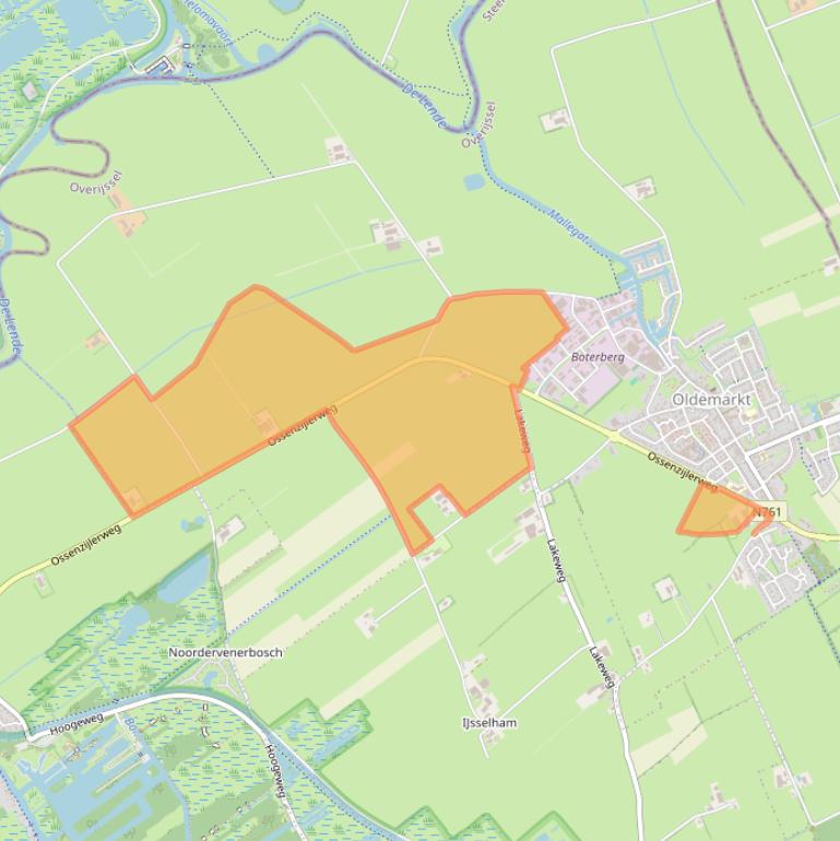 Kaart van postcodegebied 8375EA.