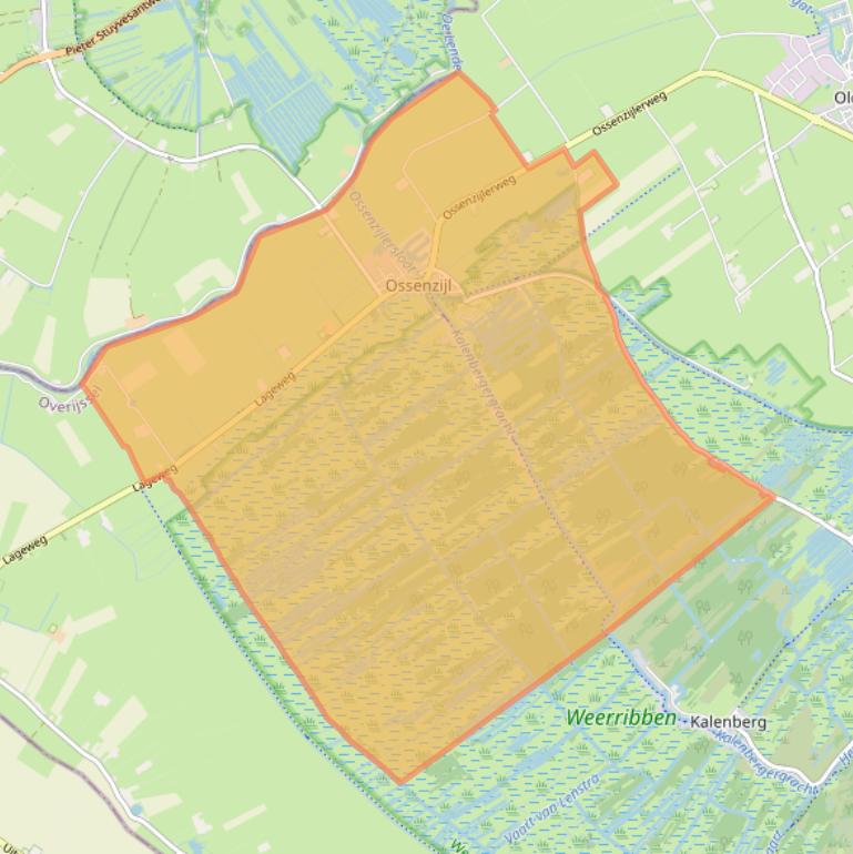 Kaart van postcodegebied 8376.