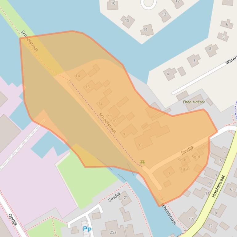 Kaart van postcodegebied 8376HB.