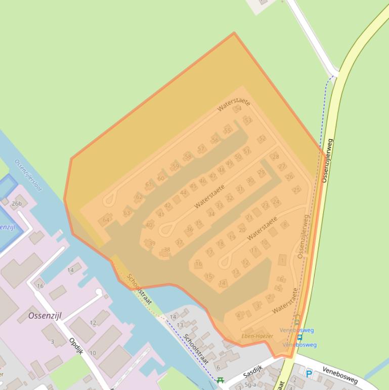 Kaart van postcodegebied 8376JA.