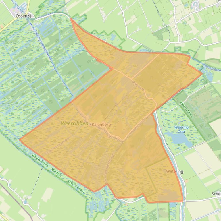 Kaart van postcodegebied 8377.