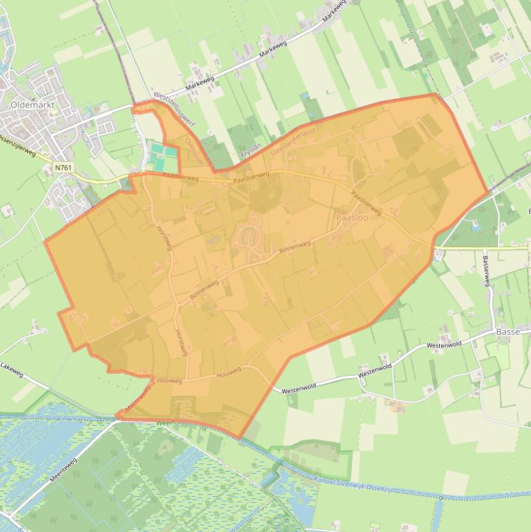 Kaart van postcodegebied 8378.
