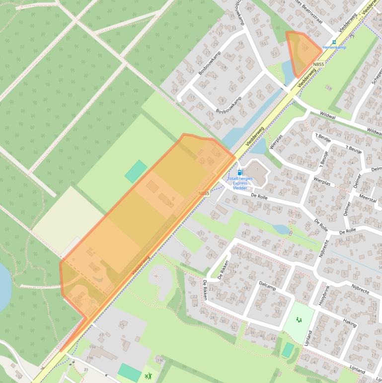 Kaart van postcodegebied 8381AC.
