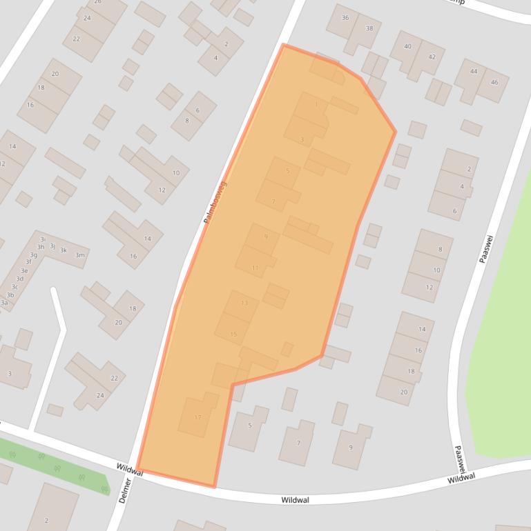 Kaart van postcodegebied 8381AS.