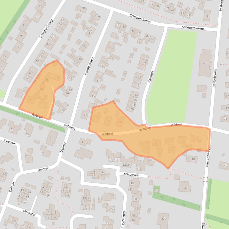 Kaart van postcodegebied 8381AV.