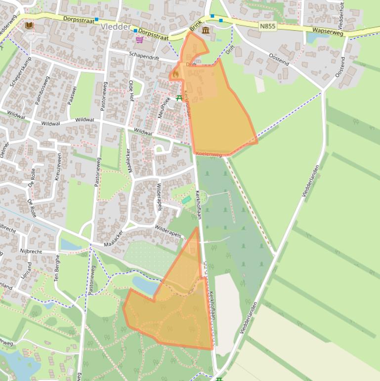 Kaart van postcodegebied 8381BB.