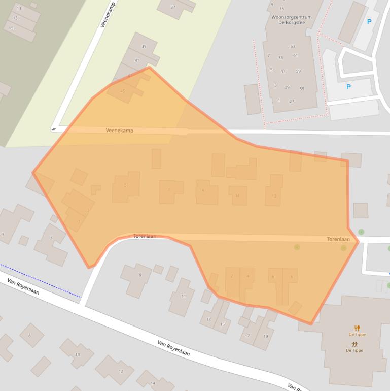 Kaart van postcodegebied 8381BN.