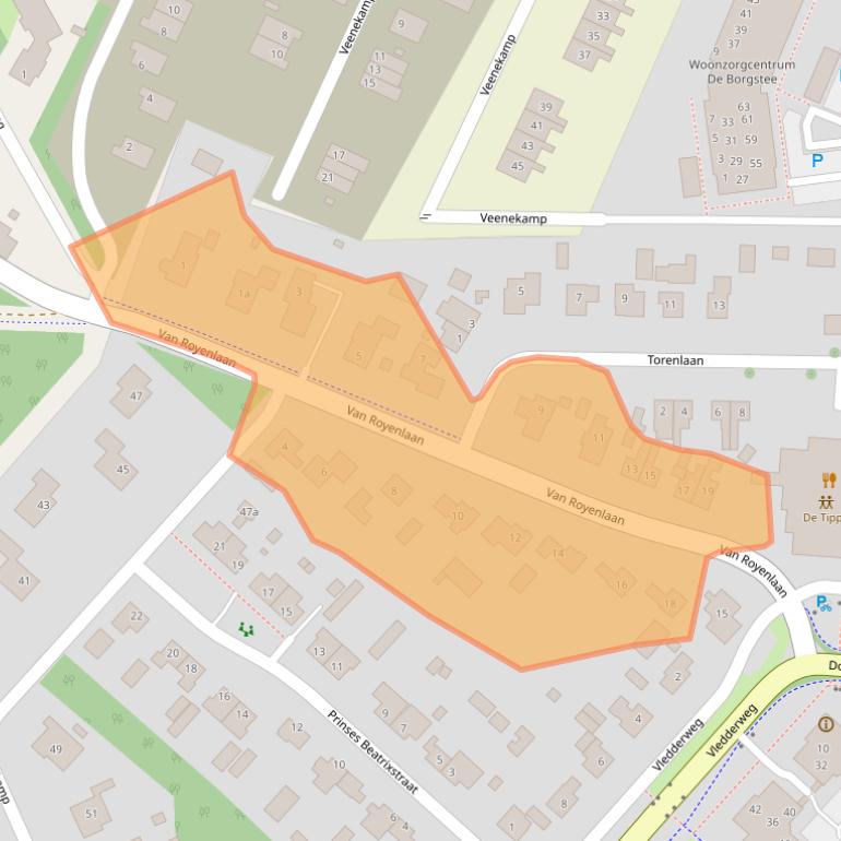 Kaart van postcodegebied 8381BP.