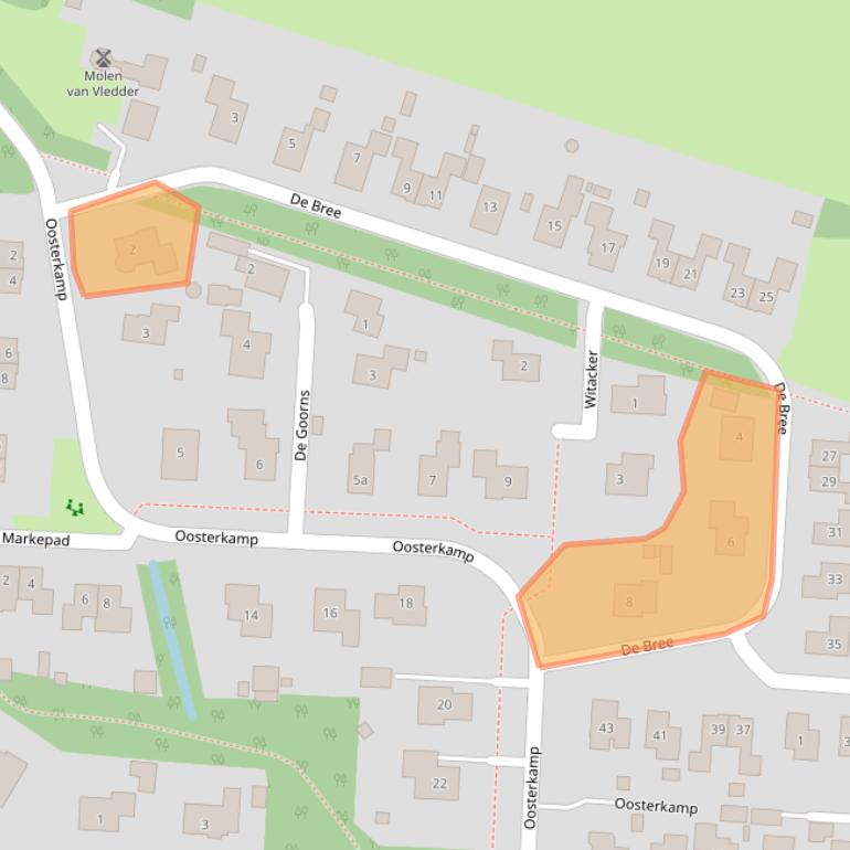 Kaart van postcodegebied 8381BW.