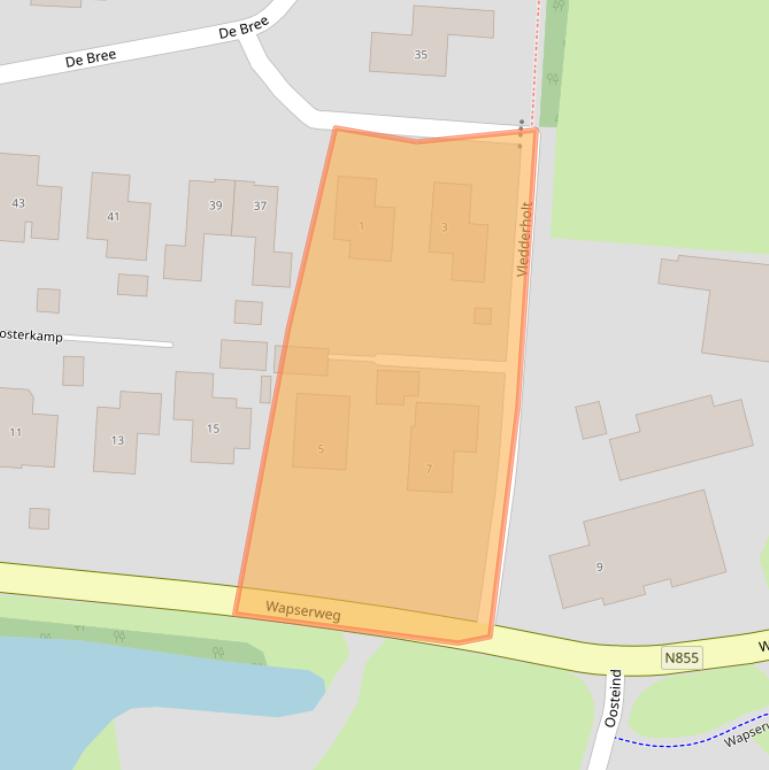 Kaart van postcodegebied 8381CA.