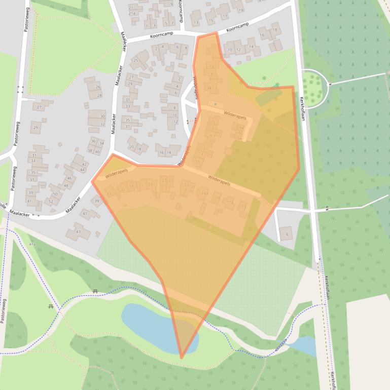 Kaart van postcodegebied 8381CH.