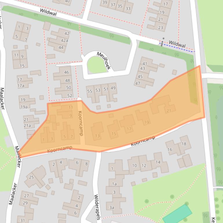 Kaart van postcodegebied 8381CK.