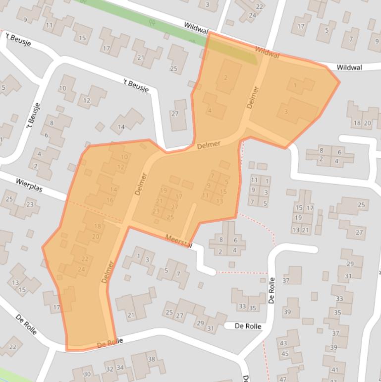 Kaart van postcodegebied 8381CX.