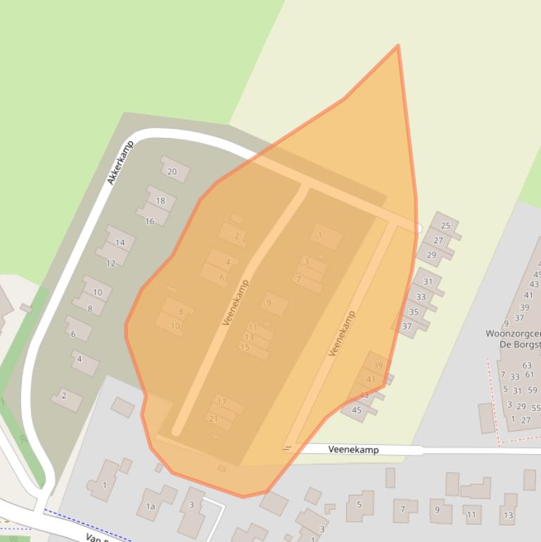 Kaart van postcodegebied 8381JB.