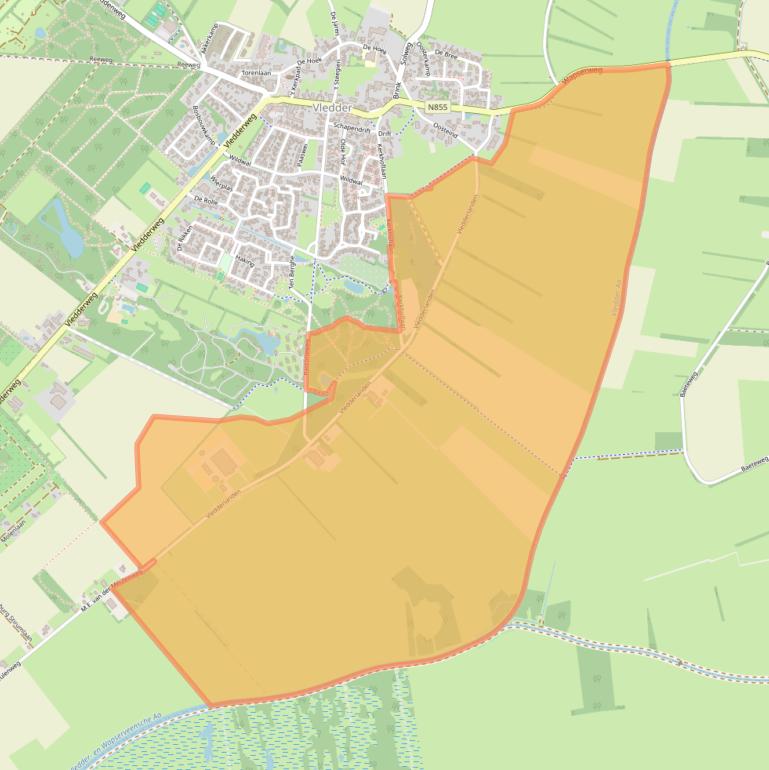 Kaart van postcodegebied 8381XL.