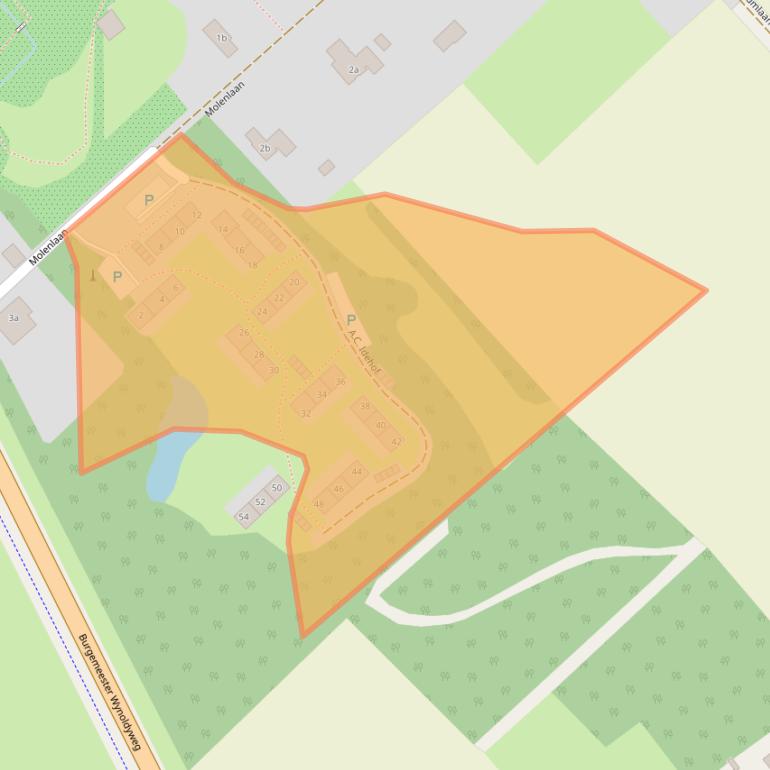 Kaart van postcodegebied 8382CJ.