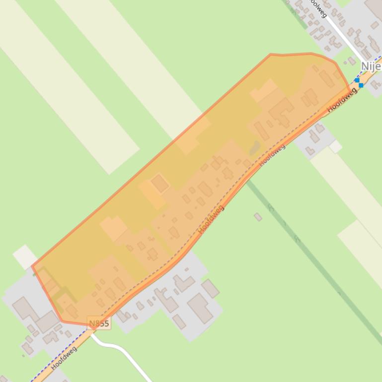 Kaart van postcodegebied 8383EJ.