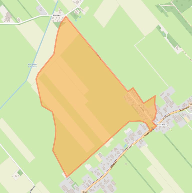 Kaart van postcodegebied 8383EL.