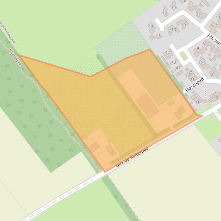 Kaart van postcodegebied 8384DD.