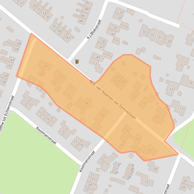 Kaart van postcodegebied 8384EC.