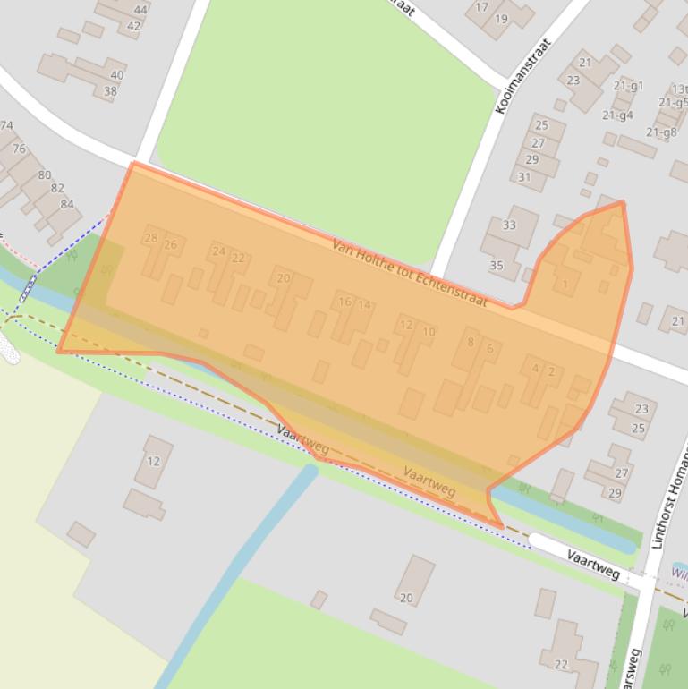 Kaart van postcodegebied 8384EJ.