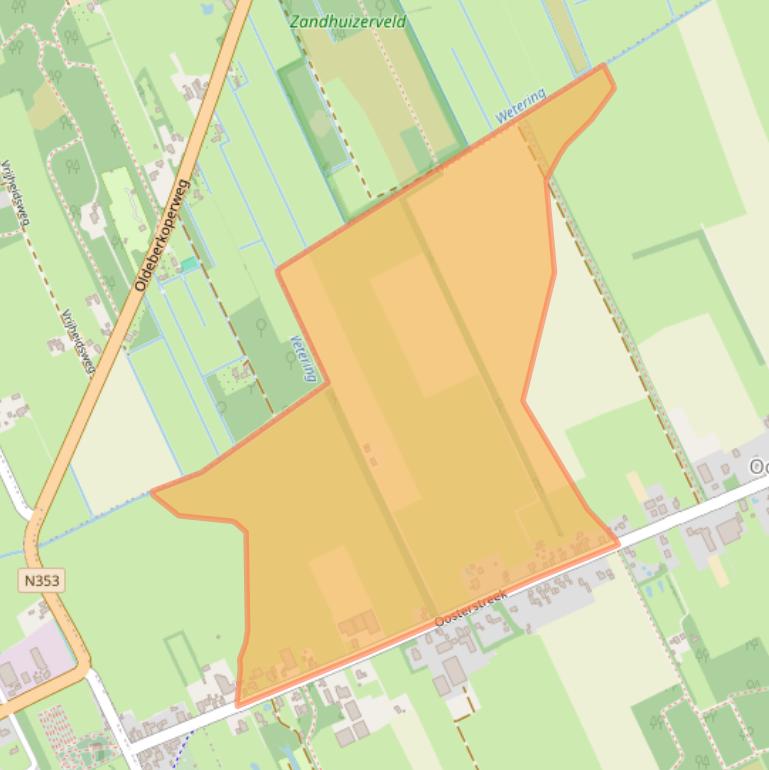 Kaart van postcodegebied 8388NB.