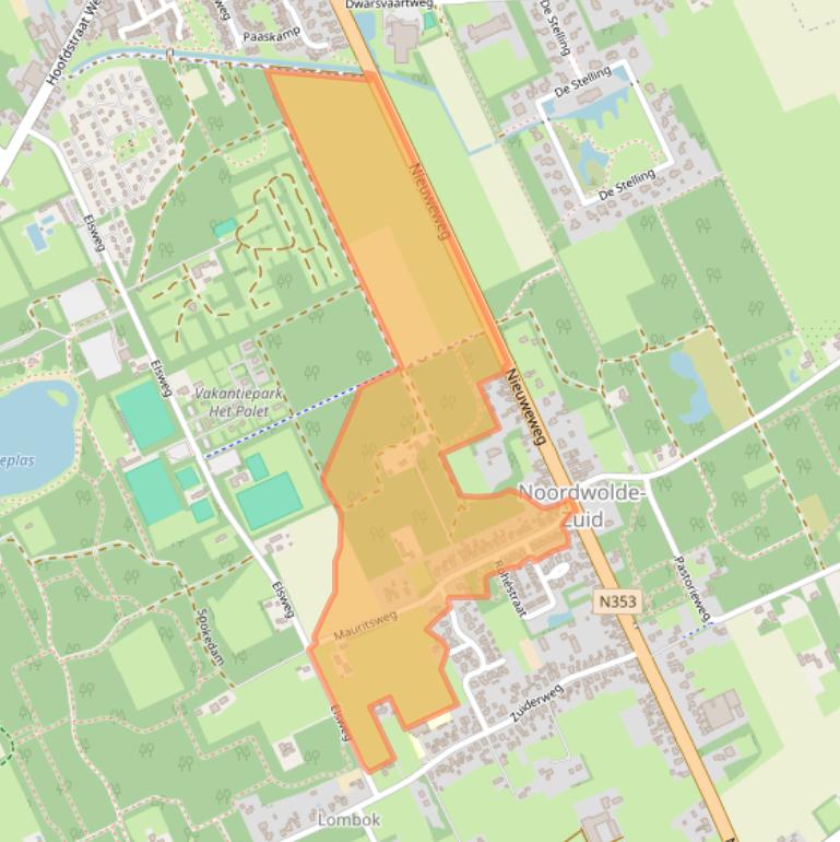 Kaart van postcodegebied 8391KC.