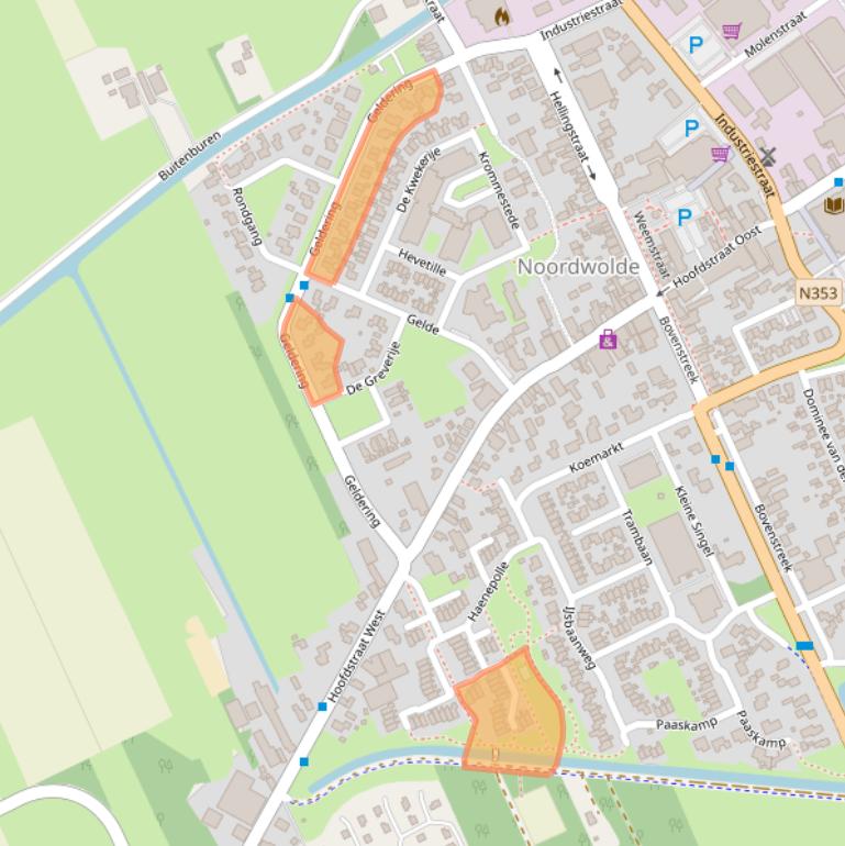 Kaart van postcodegebied 8391KZ.