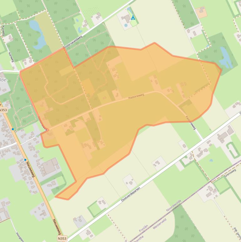 Kaart van postcodegebied 8391MC.