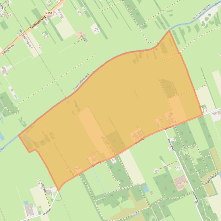 Kaart van postcodegebied 8391TN.