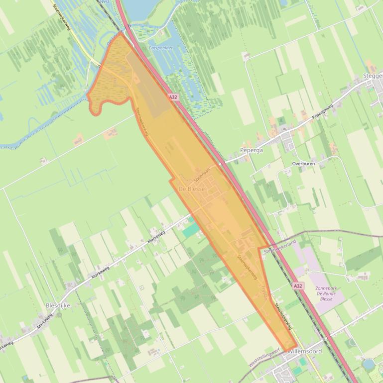Kaart van postcodegebied 8397.