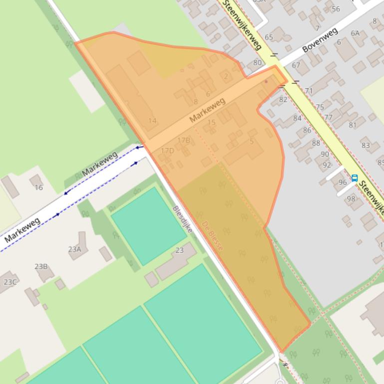 Kaart van postcodegebied 8397GH.