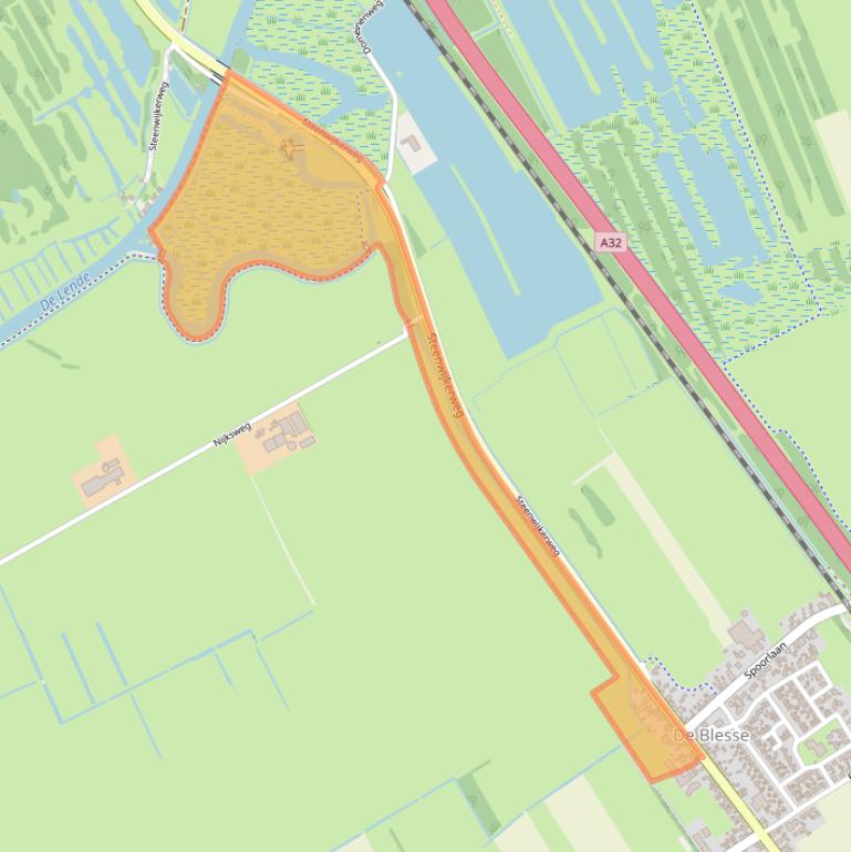 Kaart van postcodegebied 8397LD.