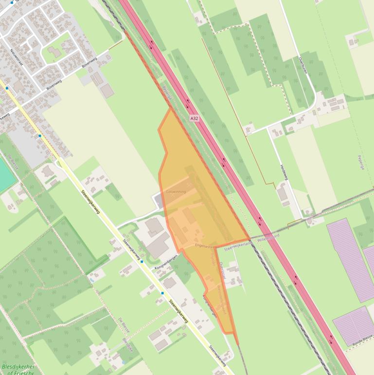 Kaart van postcodegebied 8397LJ.