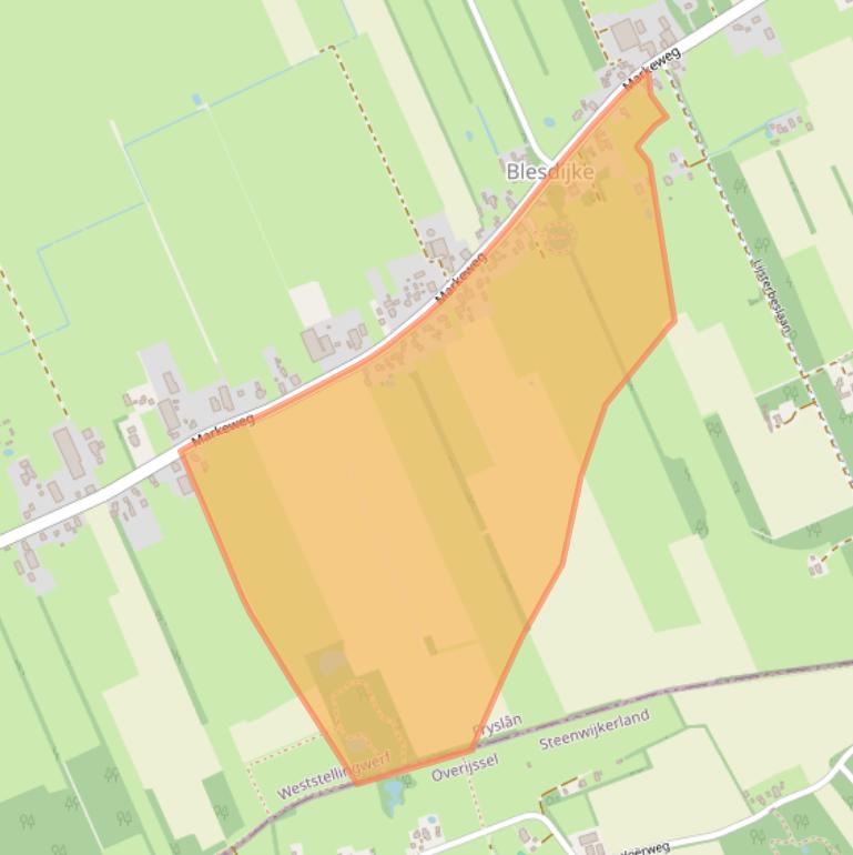 Kaart van postcodegebied 8398GM.