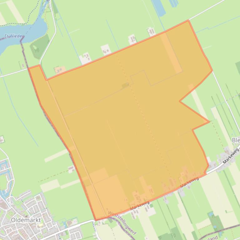 Kaart van postcodegebied 8398GS.