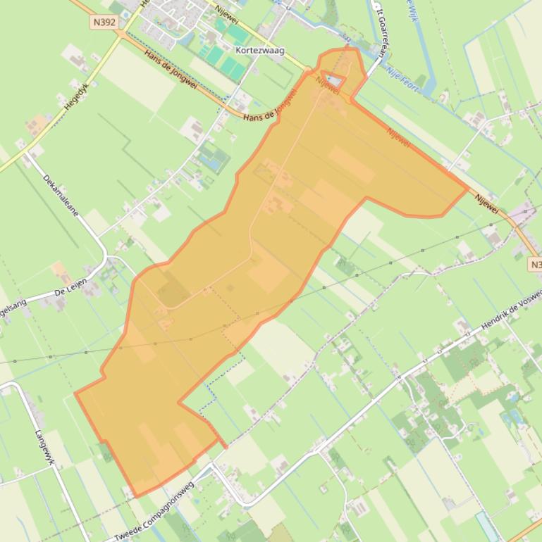 Kaart van postcodegebied 8401BD.