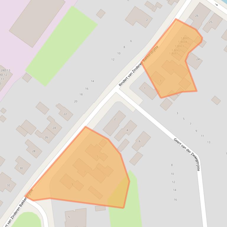 Kaart van postcodegebied 8401BM.