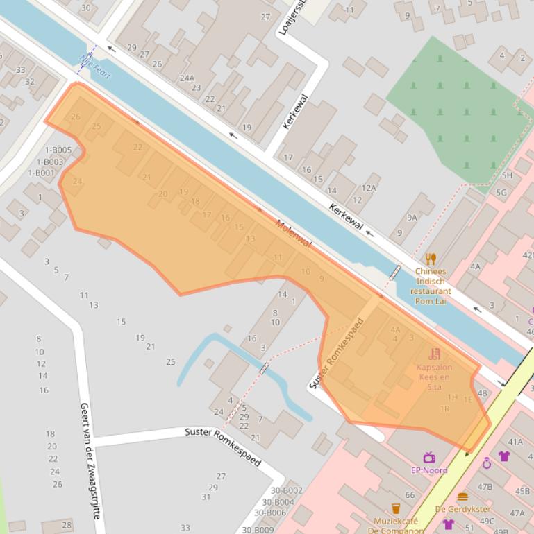 Kaart van postcodegebied 8401CD.