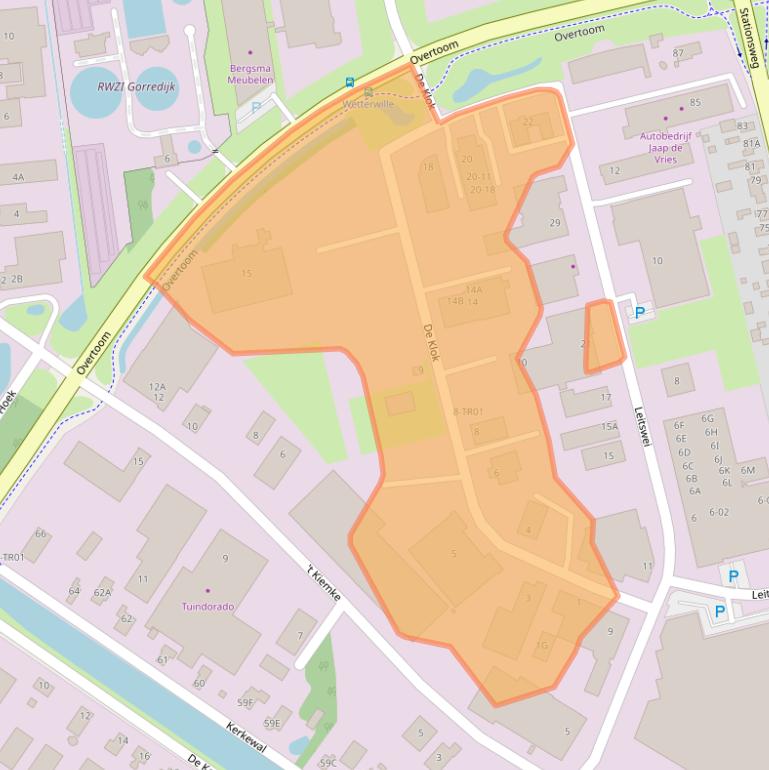 Kaart van postcodegebied 8401CM.