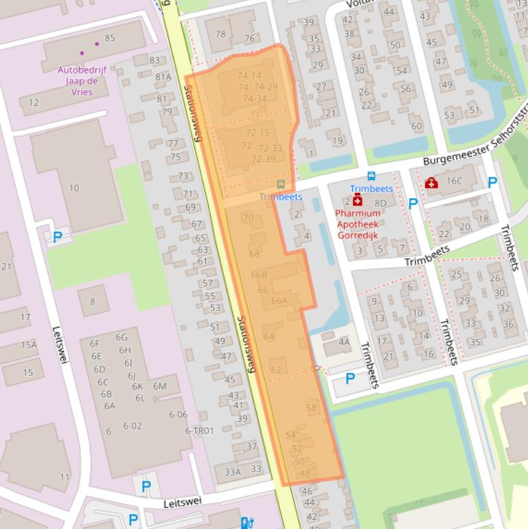 Kaart van postcodegebied 8401DS.