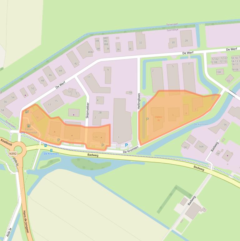 Kaart van postcodegebied 8401JJ.