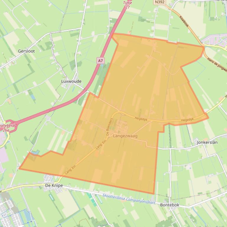 Kaart van postcodegebied 8404.