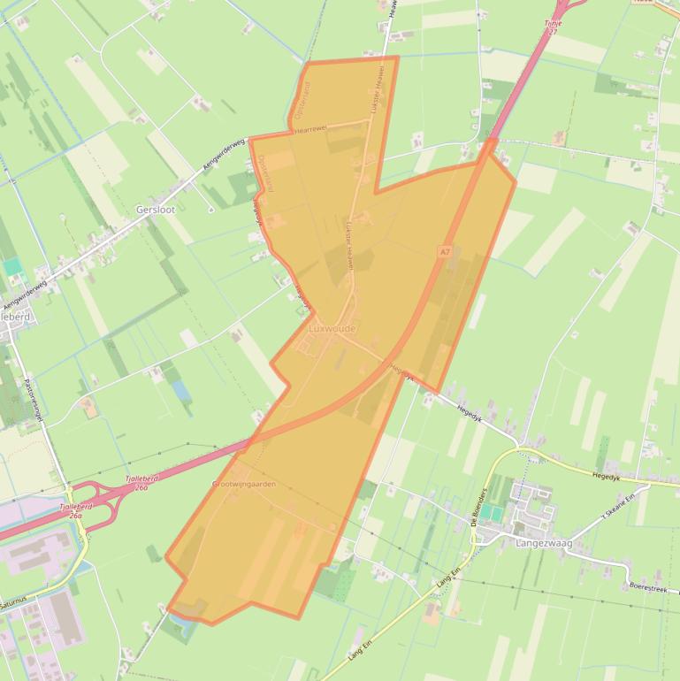 Kaart van postcodegebied 8405.