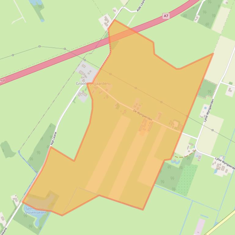 Kaart van postcodegebied 8405BT.