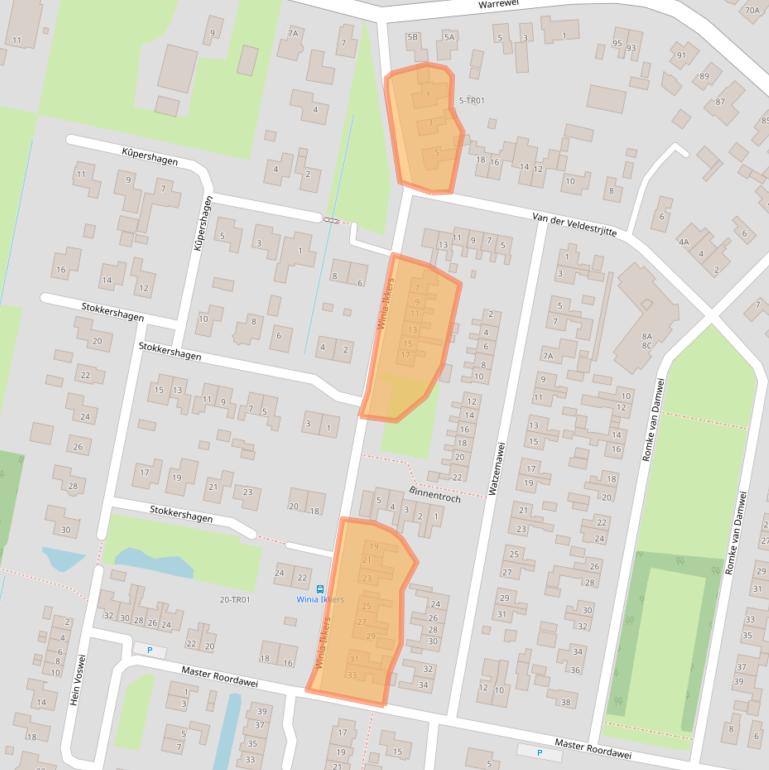 Kaart van postcodegebied 8406EP.