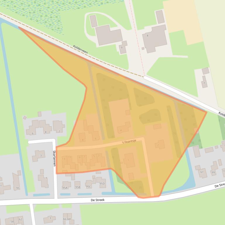 Kaart van postcodegebied 8407DX.