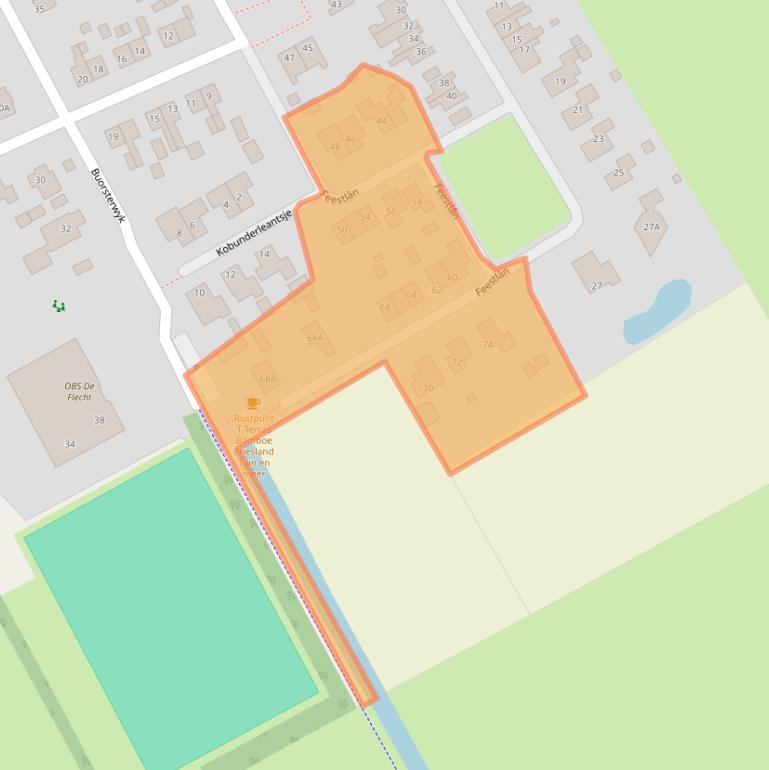 Kaart van postcodegebied 8408JJ.